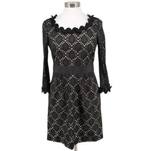 Phoebe Couture Women’s Black 3/4 Sleeve Lace Dress Size 6